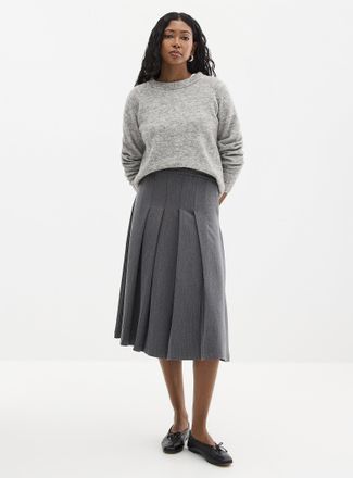 Contemporaine Womens Flat pleats midi skirt