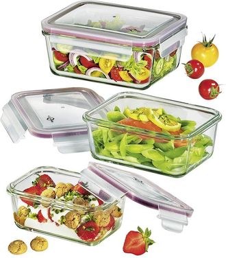 K&uuml;chenprofi Juego De Fiambrera/tarro De Cristal Rectangular 3 Uds