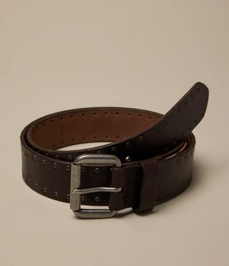 Lucky Brand Eyelet Leather Belt With Roller Buckle