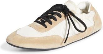 Prada Collapse Mixed Media Low Top Sneaker in Beige at Nordstrom, Size 10.5Us