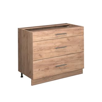 Vicco Mueble Bajo De Cocina Fame-line, Roble Dorado/roble Dorado, 100 Cm, Et Roble, Vicco