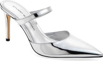 Stuart Weitzman Power Mule 85 Pump in Silver Specchio at Nordstrom, Size 10.5