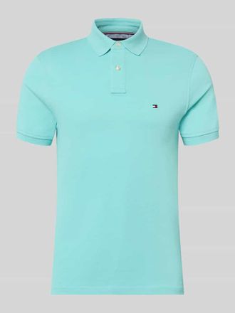 Tommy Hilfiger Regular Fit Poloshirt aus Baumwoll-Mix in Helltuerkis, Gr&ouml;&szlig;e XXL
