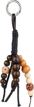 Generic Creative Lucky Bead Keychain, Handmade Natural Wood Bead Bag Pendant, Bohemian Style Seed Pendant Charm