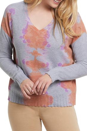 Tribal Shelby Long Sleeve V-Neck Sweater In Sunkissed