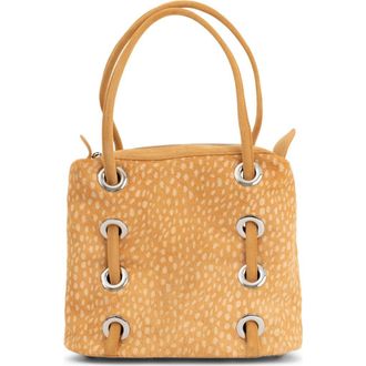 Jeffrey Campbell Chessy Convertible Genuine Calf Hair Shoulder Bag in Tan Cream Dots at Nordstrom Rack