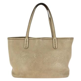 Bulgari Pre-owned Tote Bags, female, Beige, Size: ONE SIZE Pre-owned Collezione Leather Tote Bag