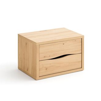 Colch&oacute;n Morfeo Mesita de noche con 2 cajones de madera natural y dise&ntilde;o moderno