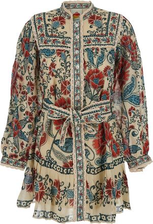 Farm Rio Multicolor Dress With All-over Floral Print In Fabric Woman