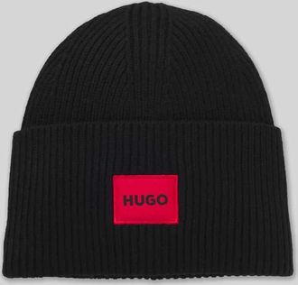 HUGO BOSS Mütze aus Schurwoll-Mix Modell SAFFA in Black, Größe 1