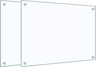 vidaXL Paraschizzi per Cucina 2 pz Trasparente 70x50cm Vetro Temperato - Vidaxl