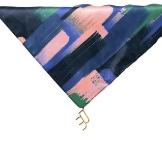 Dai Moda Zion Print Versa Scarf with logo hardware in Navy Blue at Nordstrom, Size Medium