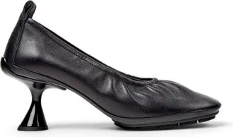 Camper Sculptural Heel Leather Pump Heel - Black