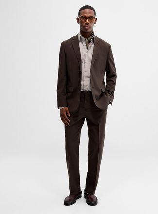 Le 31 Mens Espresso responsible-wool pant Berlin fit - Straight