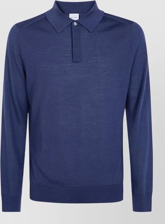 Paul Smith merino wool long-sleeve polo sweater