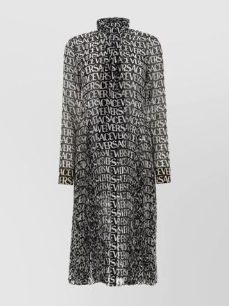 Versace silk printed scarf-collar shirt midi dress