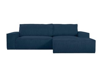 VENTE-UNIQUE.COM Sof&aacute; rinconera terciopelo azul