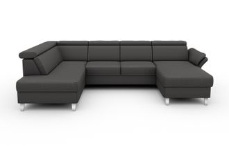 Sit&more Wohnlandschaft »Vincenzo U-Form« inklusive Kopfteilverstellung, wahlweise mit Bettfunktion, Bettkasten