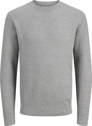 Jack & Jones Strickpullover JACK & JONES JPRBLUBARKLEY KNIT CREW NECK CH, Herren, Gr. S, charcoal gray detail:twist, Strick, Obermaterial: 100% Baumwolle, unifarbe