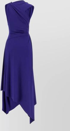 Victoria Beckham draped ruched dress asymmetric hem sleeveless