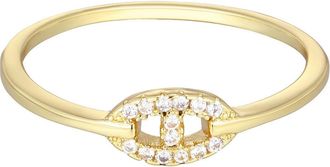 Adornia 14K Gold Plated Cubic Zirconia Mariner Link Ring at Nordstrom Rack, Size 8