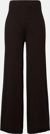 Agnona Cashmere, wool, and silk wide-leg pants