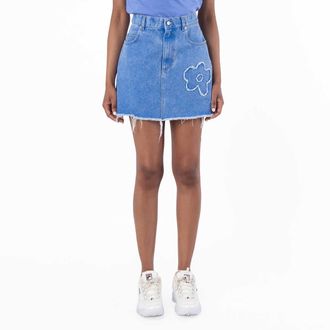 Marni Frayed Detailing Denim Skirt