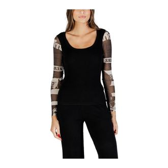 Desigual Long Sleeve T-Shirts, female, Black, S, Black Long Sleeve Blouse