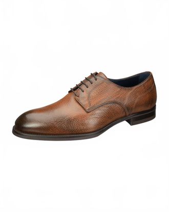 Scarpe di Bianco Mens Mariotto Deerskin Plain Toe Blucher Shoe In Havana Brown