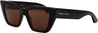 Alexander McQueen Womens Sunglasses Am0507s Havana Brown Injected