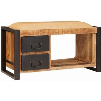 vidaXL Banco De Almacenamiento Con Caj&oacute;n Marr&oacute;n Madera Maciza De Mango Vidaxl