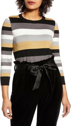 Halogen X Atlantic-Pacific Neck Striped Sweater In Multicolor
