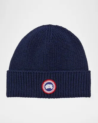 Canada Goose Men & apos;s Arctic Rib-Knit Wool Beanie Hat