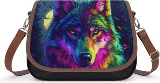 Generic Colorful Wolf Fashion Womens Crossbody Bags Novelty Handbag Shoulder Bag Purse