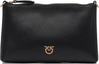 Pinko Zwarte Crossbody Tas Elegant Chic Ontwerp - Dames - Clutches - Zwart - ONE Size - Leer - Tassen