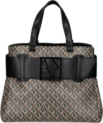 A|X Armani Exchange logo-buckle tote bag - Brown