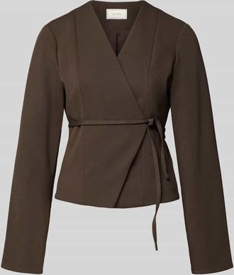 Neo Noir Neo Noir Blazer mit V-Ausschnitt Modell Simmi in Mittelbraun, Gr&ouml;&szlig;e 34