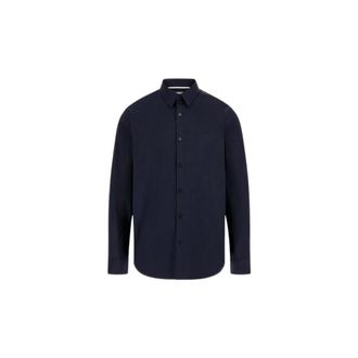 Guess Poplin Overhemd - Heren - Casual Overhemden - Blauw - L - Katoen - Overhemden