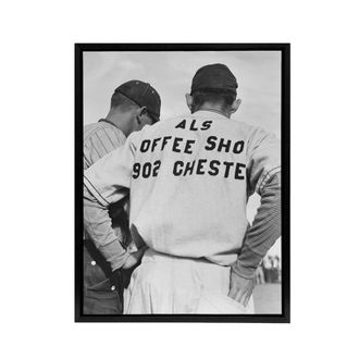 Artery8 Watching Baseball game Dorothea Lange Framed Canvas Wall Art Print | Size: W24 x H32