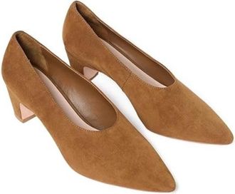 Loeffler Randall Maeve Low Pump Womens Brown Suede Slip On Heel ZOGG3405