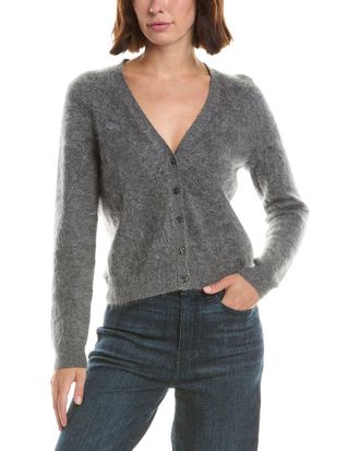 Sofiacashmere Sofiacashmere Brushed Cashmere Cropped 100% Cashmere Cardigan