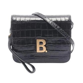 Balenciaga Pre-owned Cross Body Bags, female, Black, Size: ONE SIZE Pre-owned Be Dot Leather Shoulder Bag