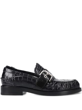 Premiata buckle croc-effect loafers - Black