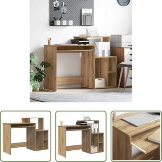 vidaXL Scrivania in legno - Scrivania con cassetto Rovere artigianale 120,5 x 44 x 88,5 cm