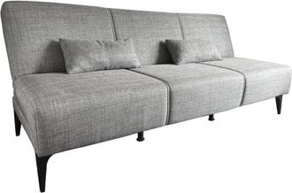 Dmora Divano letto 3 posti Aza, Sofà in tessuto, Divano con apertura click-clack, Con cuscini, 190x70h80 cm, Grigio - Dmora