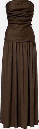 Faithfull The Brand Abito lungo Hedy in lino drappeggiato