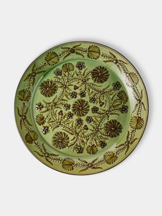Poterie d'&Eacute;vires Flowers Hand-Painted Ceramic Round Platter
