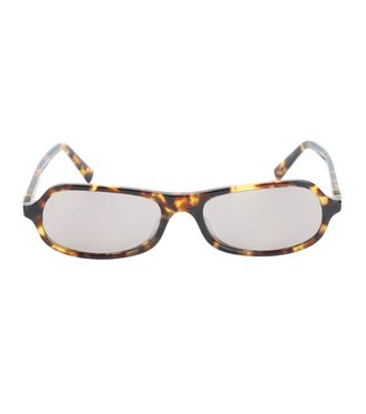 Miu Miu Brown Havana Rectangular Sunglasses