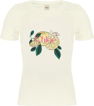 Chlo&eacute; T-shirt - Dames - T-shirts - Beige - L - Tops