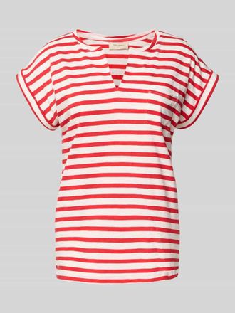 Freequent T-Shirt mit V-Ausschnitt Modell Viva in Rot, Gr&ouml;&szlig;e XS